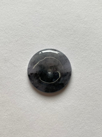 Black Lavender Translucent Jadeite Ring Pendant