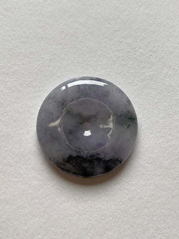Black Lavender Translucent Jadeite Ring Pendant