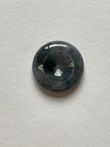 Black Translucent Jadeite Ring Pendant