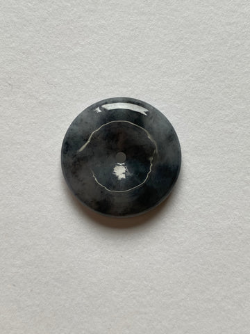 Black Translucent Jadeite Ring Pendant