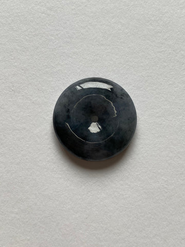 Black Translucent Jadeite Ring Pendant
