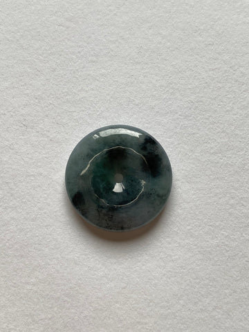 Black Translucent Jadeite Ring Pendant