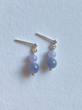 Lavender Translucent Jadeite Drop Earrings