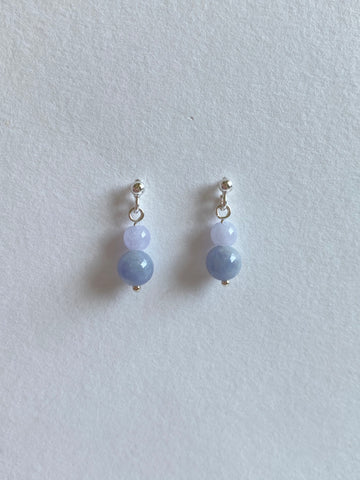 Lavender Translucent Jadeite Drop Earrings
