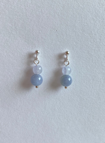 Lavender Translucent Jadeite Drop Earrings