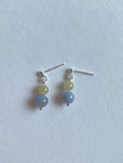 Lavender and Yellow Translucent Jadeite Drop Earrings