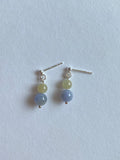 Lavender and Yellow Translucent Jadeite Drop Earrings