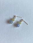 Lavender and Yellow Translucent Jadeite Drop Earrings