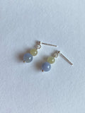 Lavender and Yellow Translucent Jadeite Drop Earrings