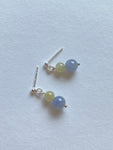 Lavender and Yellow Translucent Jadeite Drop Earrings