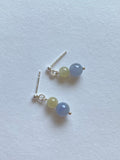 Lavender and Yellow Translucent Jadeite Drop Earrings