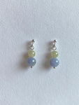 Lavender and Yellow Translucent Jadeite Drop Earrings