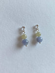 Lavender and Yellow Translucent Jadeite Drop Earrings