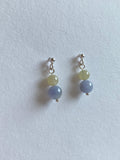 Lavender and Yellow Translucent Jadeite Drop Earrings