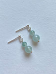 Light Green and Floating Green Translucent Jadeite Drop Earrings