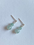 Light Green and Floating Green Translucent Jadeite Drop Earrings