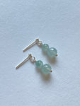 Light Green and Floating Green Translucent Jadeite Drop Earrings