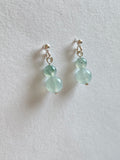Light Green and Floating Green Translucent Jadeite Drop Earrings