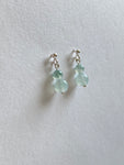 Light Green and Floating Green Translucent Jadeite Drop Earrings