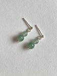 Dark Green and Light Green Translucent Jadeite Drop Earrings