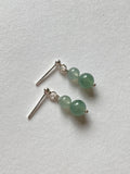 Dark Green and Light Green Translucent Jadeite Drop Earrings
