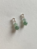 Dark Green and Light Green Translucent Jadeite Drop Earrings