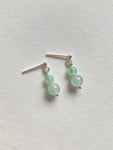 Floating Green Translucent Jadeite Drop Earrings