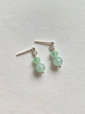 Floating Green Translucent Jadeite Drop Earrings