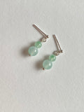 Floating Green Translucent Jadeite Drop Earrings