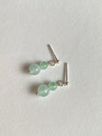 Floating Green Translucent Jadeite Drop Earrings
