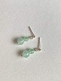 Floating Green Translucent Jadeite Drop Earrings