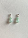Floating Green Translucent Jadeite Drop Earrings