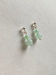 Floating Green Translucent Jadeite Drop Earrings