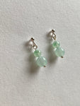 Floating Green Translucent Jadeite Drop Earrings