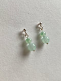 Floating Green Translucent Jadeite Drop Earrings