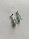 Floating Green Translucent Jadeite Drop Earrings