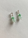 Apple Green and Light Green Translucent Jadeite Drop Earrings