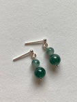 Floating Bluish Green Translucent Jadeite Drop Earrings