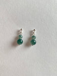 Floating Bluish Green Translucent Jadeite Drop Earrings
