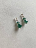 Floating Bluish Green Translucent Jadeite Drop Earrings