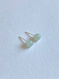 Light Green Translucent Jadeite Stud Earrings