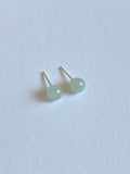 Light Green Translucent Jadeite Stud Earrings
