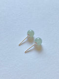 Light Green Translucent Jadeite Stud Earrings