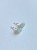 Light Green Translucent Jadeite Stud Earrings