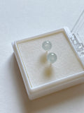 Icy White Highly Translucent Jadeite Stud Earrings
