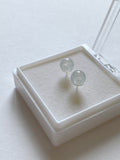 Icy White Highly Translucent Jadeite Stud Earrings