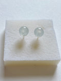 Icy White Highly Translucent Jadeite Stud Earrings