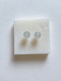 Icy White Highly Translucent Jadeite Stud Earrings