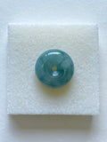 Floating Bluish Green Mildly Translucent Jadeite Ring Pendant