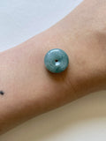 Floating Bluish Green Mildly Translucent Jadeite Ring Pendant